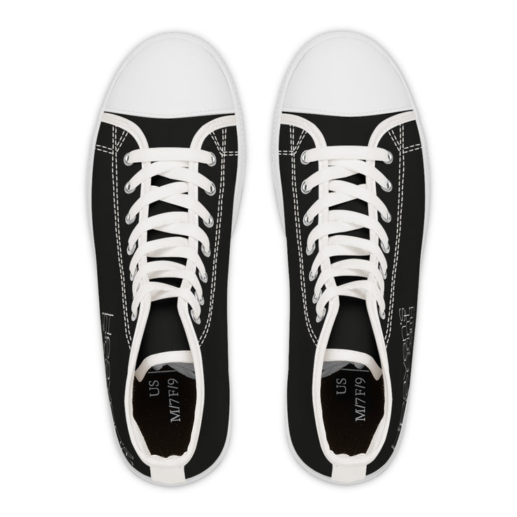 Heavens Blueprint Built by Faith Women's High-Top Sneakers with Text Design