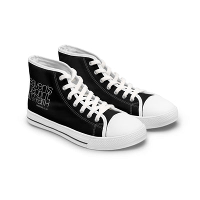 Heavens Blueprint Built by Faith Women's High-Top Sneakers with Text Design
