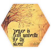 Wooden Drink Coasters - Prayer is God's Umbrella for the Storm