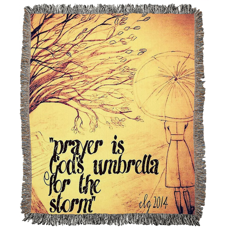 Woven Blankets - Prayer is God's Umbrella for the Storm Throw