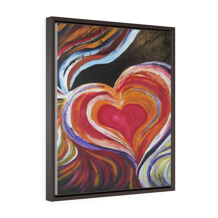 Vertical Framed Premium Gallery Wrap Canvas - Black Love Is . . .