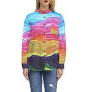 Waves of Glory - Long Sleeve Button Up Casual Shirt