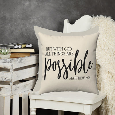 With God All Things Are Possible - Spun Polyester Square Pillow