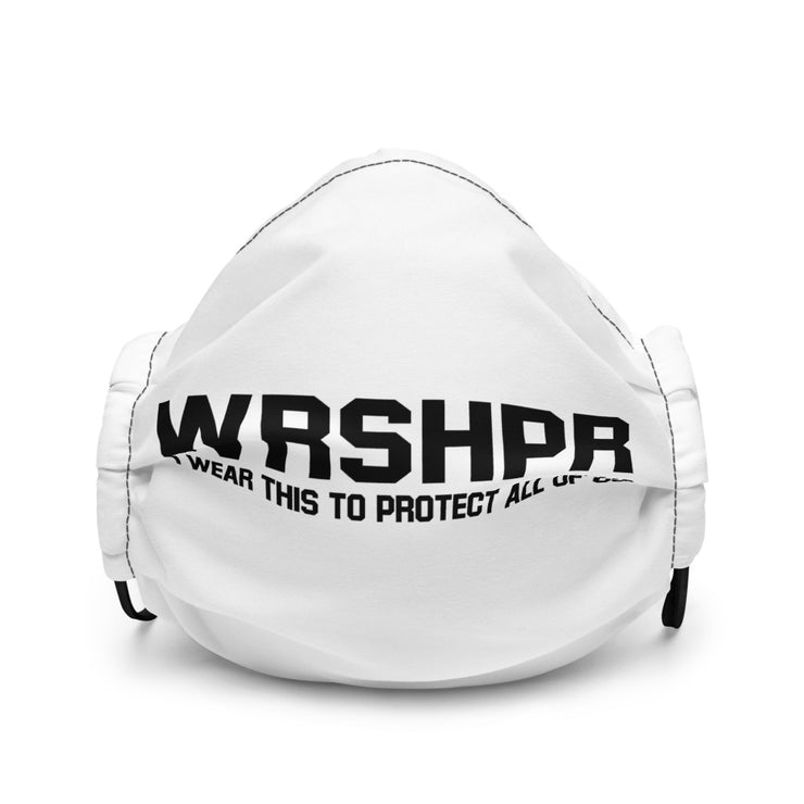 WRSHPR - I Wear This to Protect All of Us - Premium face mask