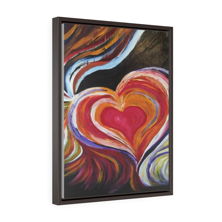 Vertical Framed Premium Gallery Wrap Canvas - Black Love Is . . .